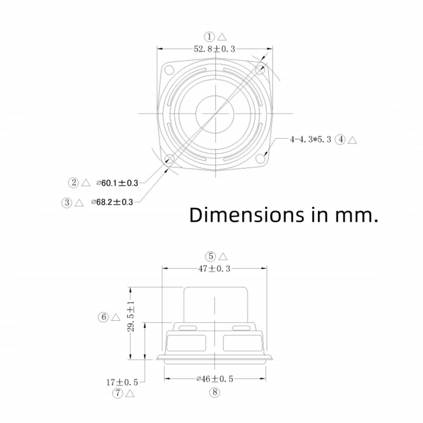 2 pcs 2 inch 53mm 4? 10W Flat-Dome Dual-Magnet Full-Range Speaker Drivers for Bluetooth Speakers