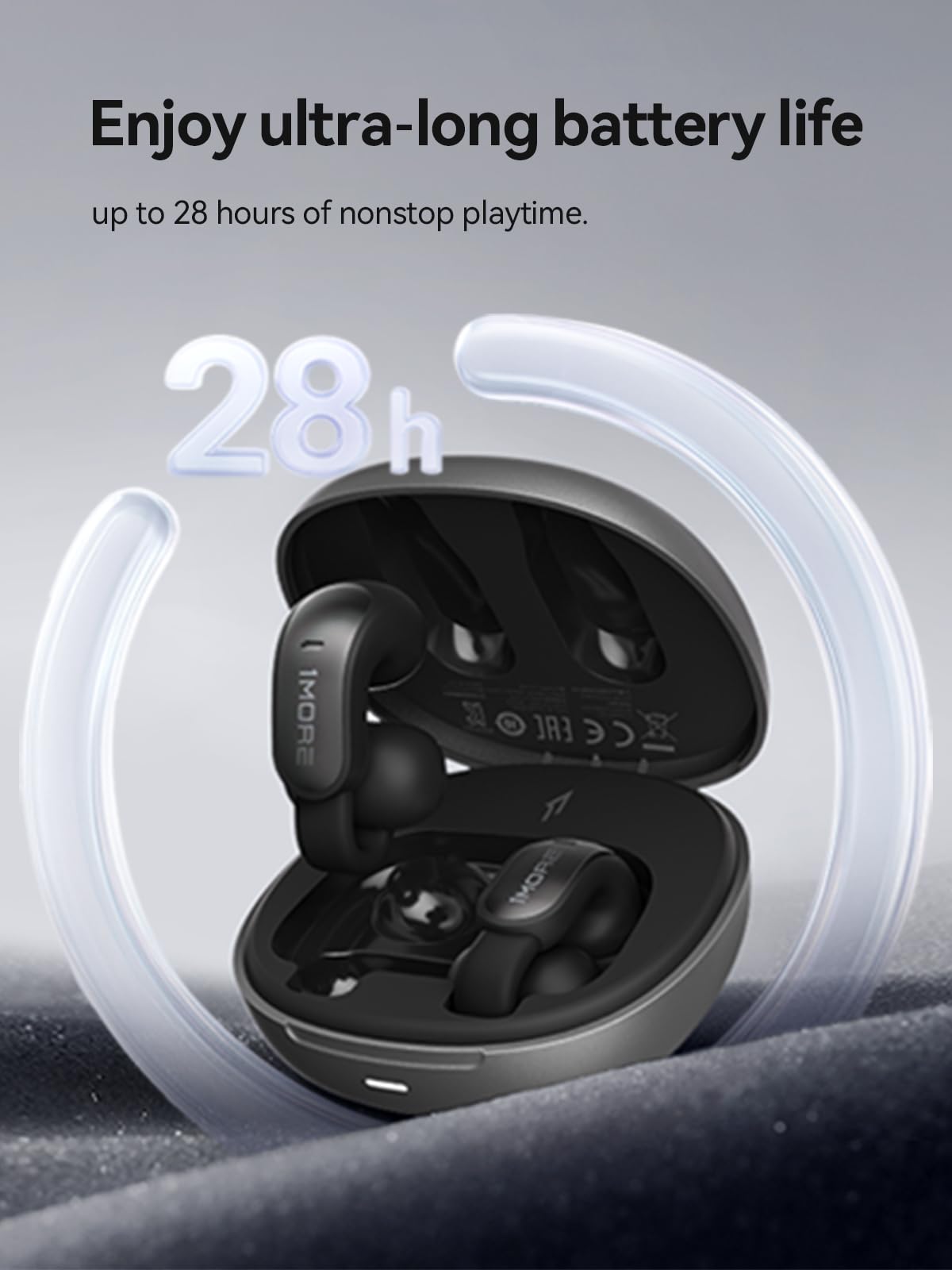 1MORE Ear Clip S12, Clip-On Earbuds, Lightweight Comfort, Snug Fit, Bluetooth 5.4 Open-Ear Headphones, Powerful Sound, Clear Calls, IPX5 Water…