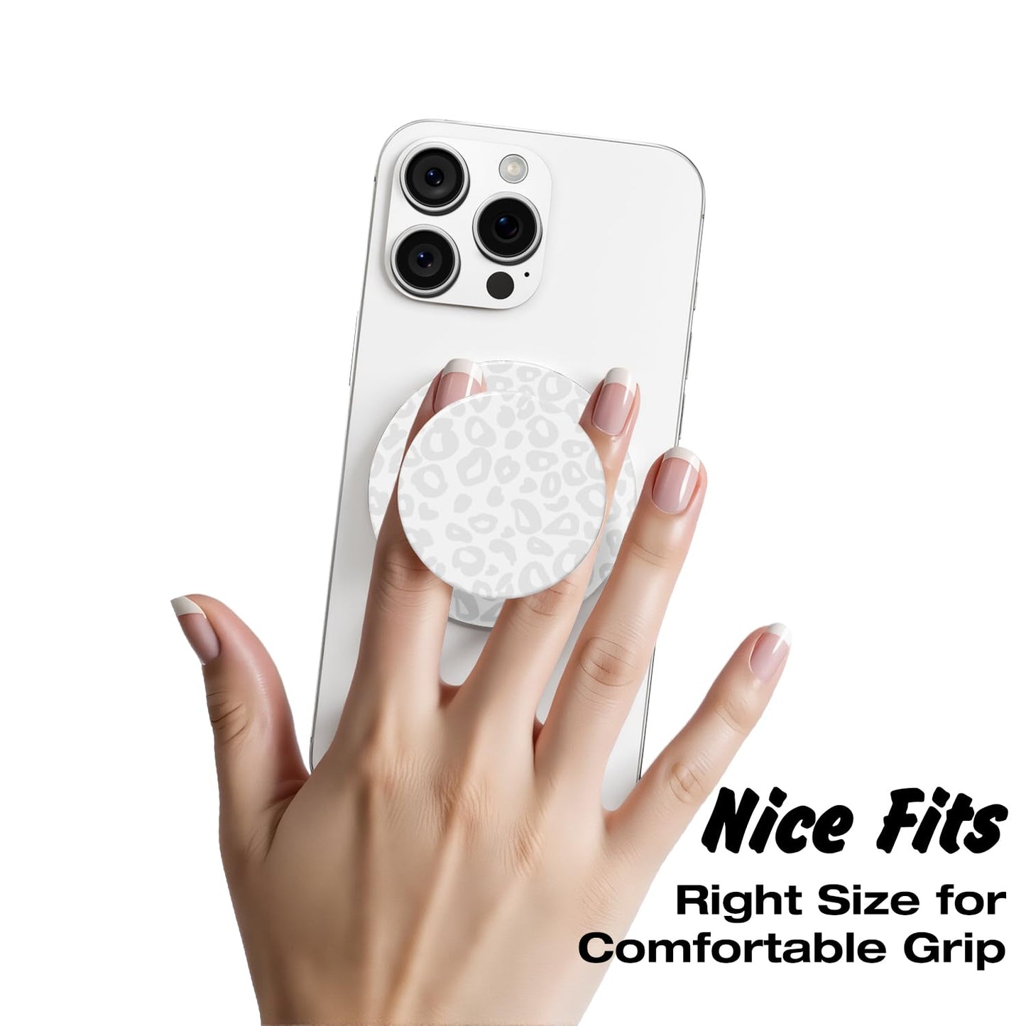 Svanove Magnetic Phone Grip Compatible with Magsafe Phone Grip Holder, Collapsible Cheetah Print Mag Safe Cellphone Grips Kickstand, Cute Leopard