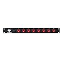 ADJ PC100A power strip single rack space unit with 8 on off lighted toggle switches and 15 amp breaker