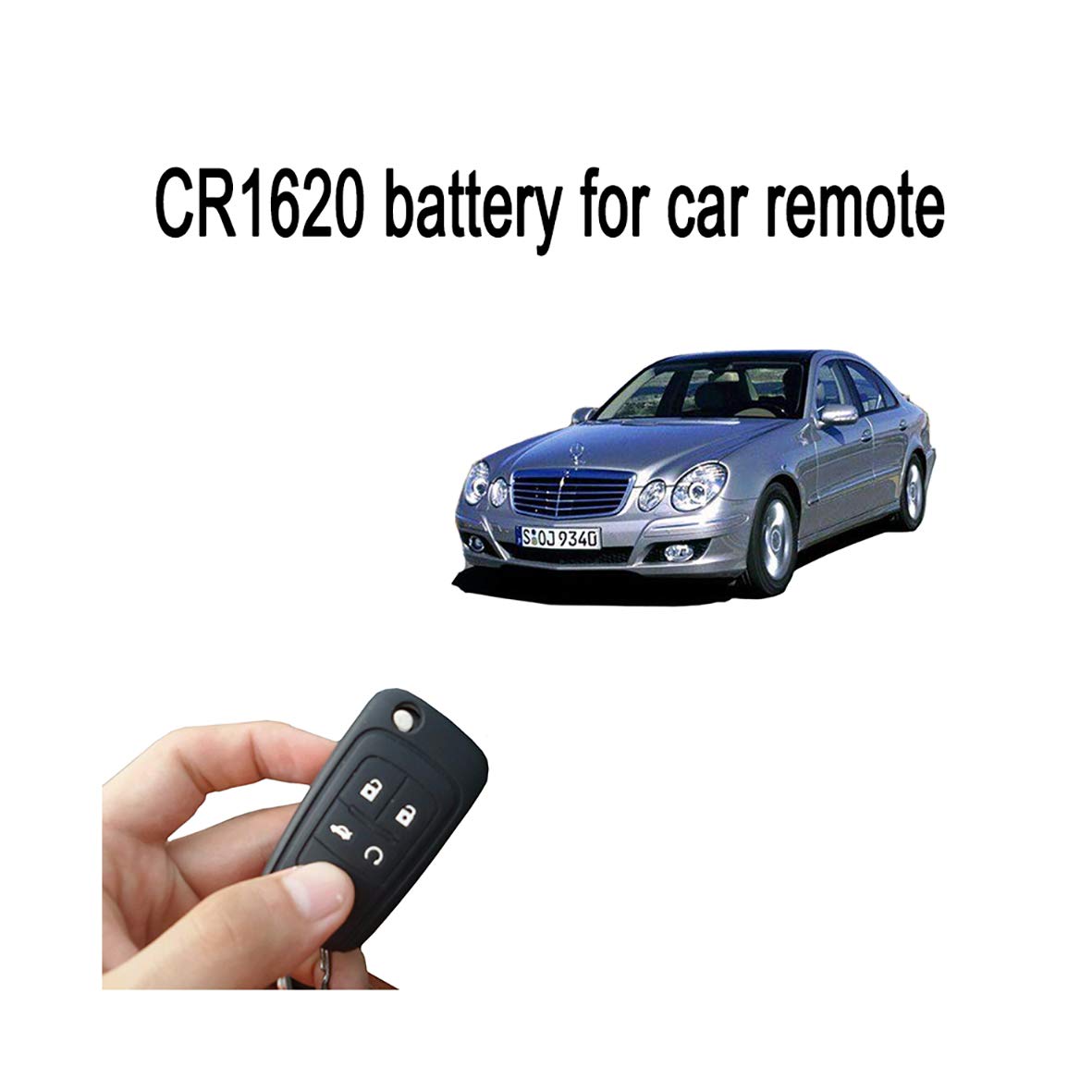 SKOANBE 12 Pack CR1620 3V Lithium Battery for Car Remote Key Fob