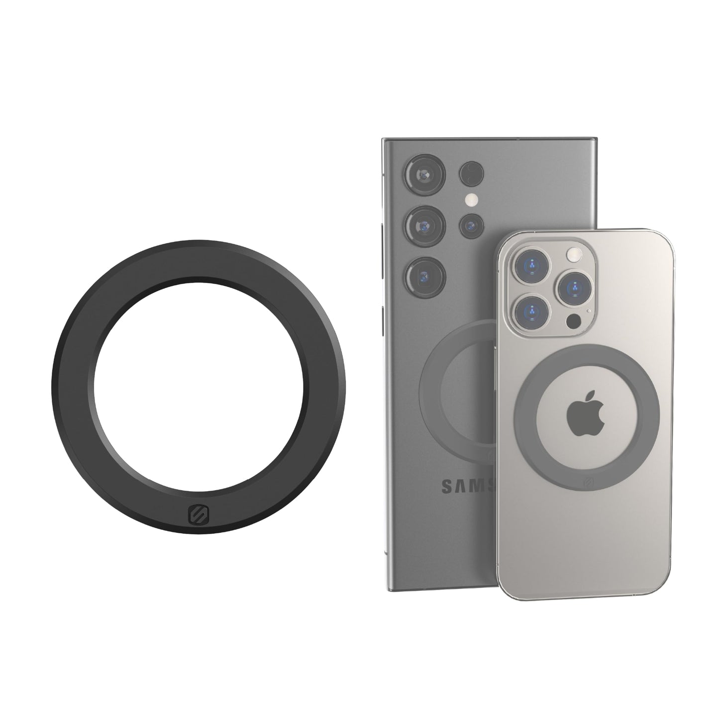 Scosche MagicRing MagSafe Adapter Ring, Conversion Kit Adds Wireless Charger and MagSafe Phone Mount Compatibility, Universal Magnetic Ring for Phone