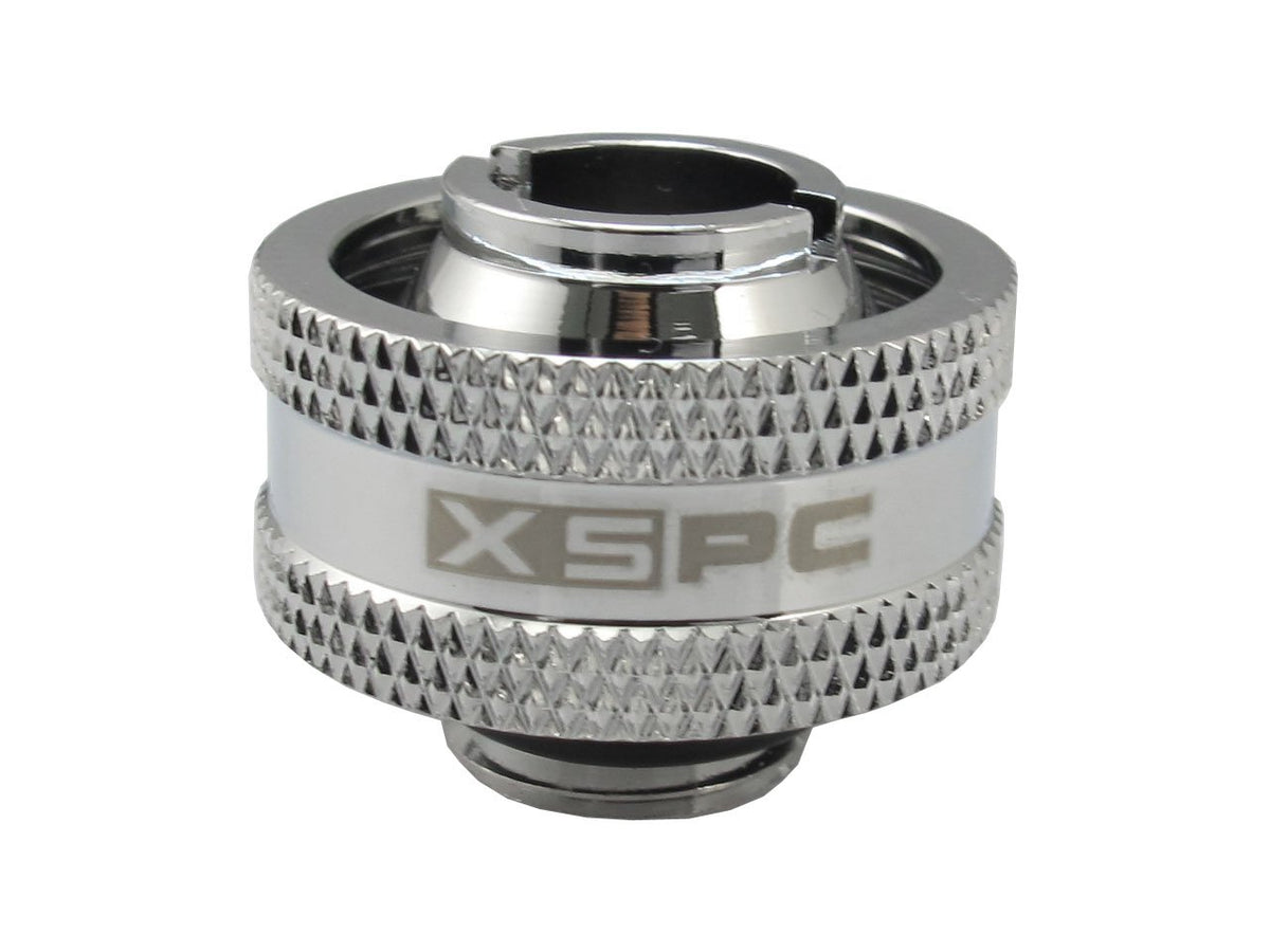 XSPC G1/4" to 1/2" ID, 3/4" OD Compression Fitting V2 for Soft Tubing, Chrome, 4-Pack