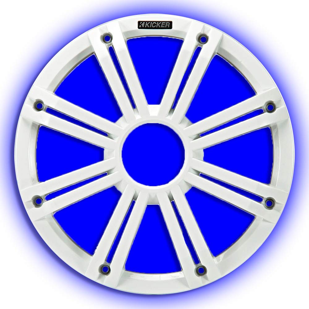 KICKER KMG12 12-Inch (30cm) Grille for KM12 and KMF12 Subwoofer, LED, White