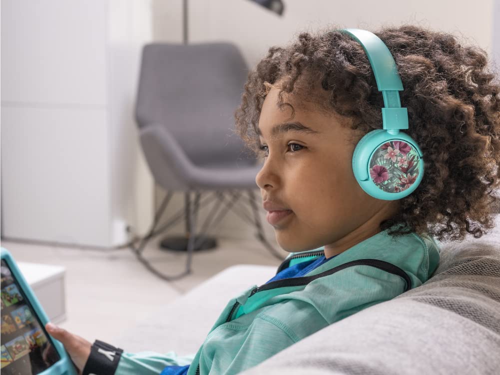 Made for Amazon Bluetooth Kids Headphones with Boom Microphone Age (7-12) | Teal