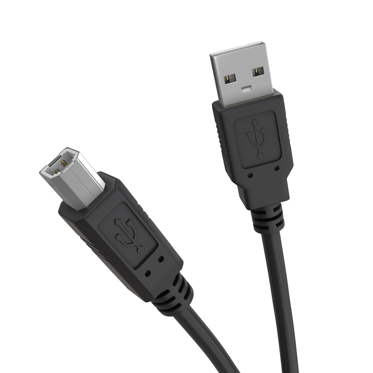 Cmple - USB Printer Cable USB 2.0 A Male To B Male USB Cord for Printers, Scanners, External Hard Drives Camera - 3 Feet, Black