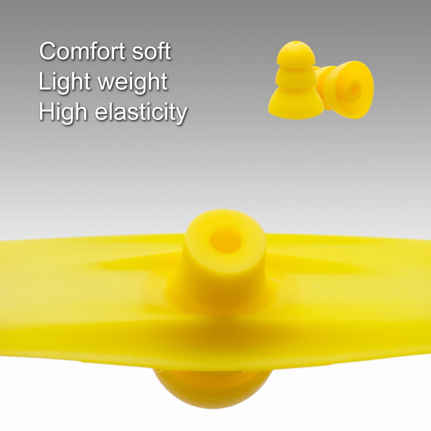 Klowcok Triple Flange Eartips for Elgin Discord Gen 3/Discord Gen 2/Rumble/Rumble Wired, Silicone Replacement Tips, 8 Pairs, Yellow