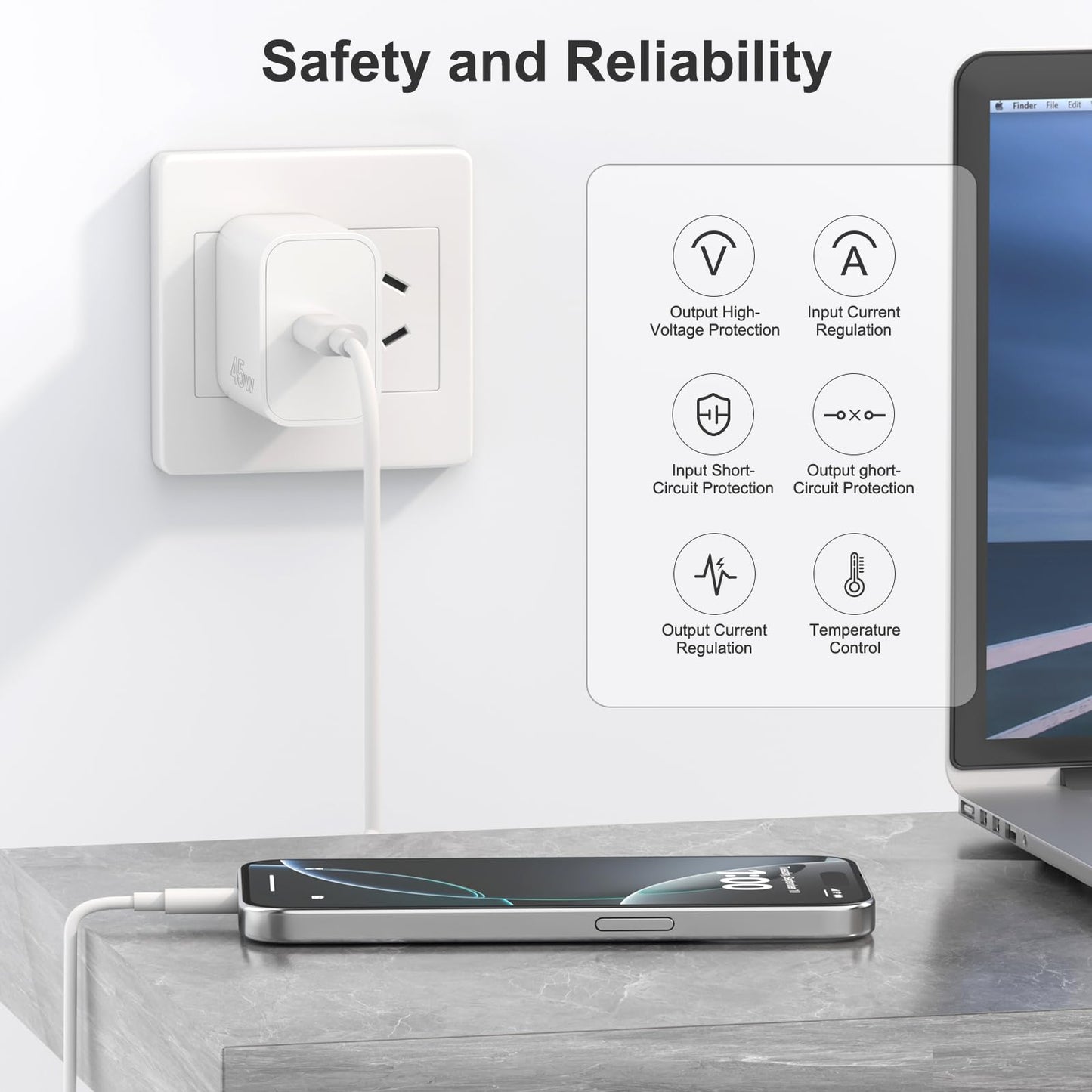 iPhone 17 Pro Max Charger Fast Charging, 45W USB C Wall Charger with 10FT Long Type C Charger Fast Charging Cable for iPhone 17/17 Plus/17 Pro
