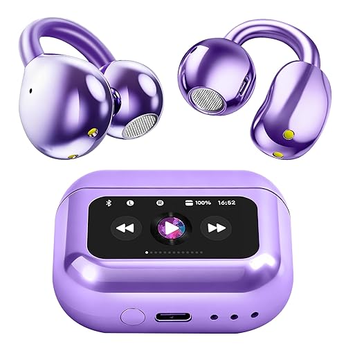 TANFESO Ultra Open Earbuds Clip on Smart Touch Screen Headphones, Wireless Bluetooth 5.4 Suitable for Small Ears, Lightweight and Comfortable Sports…