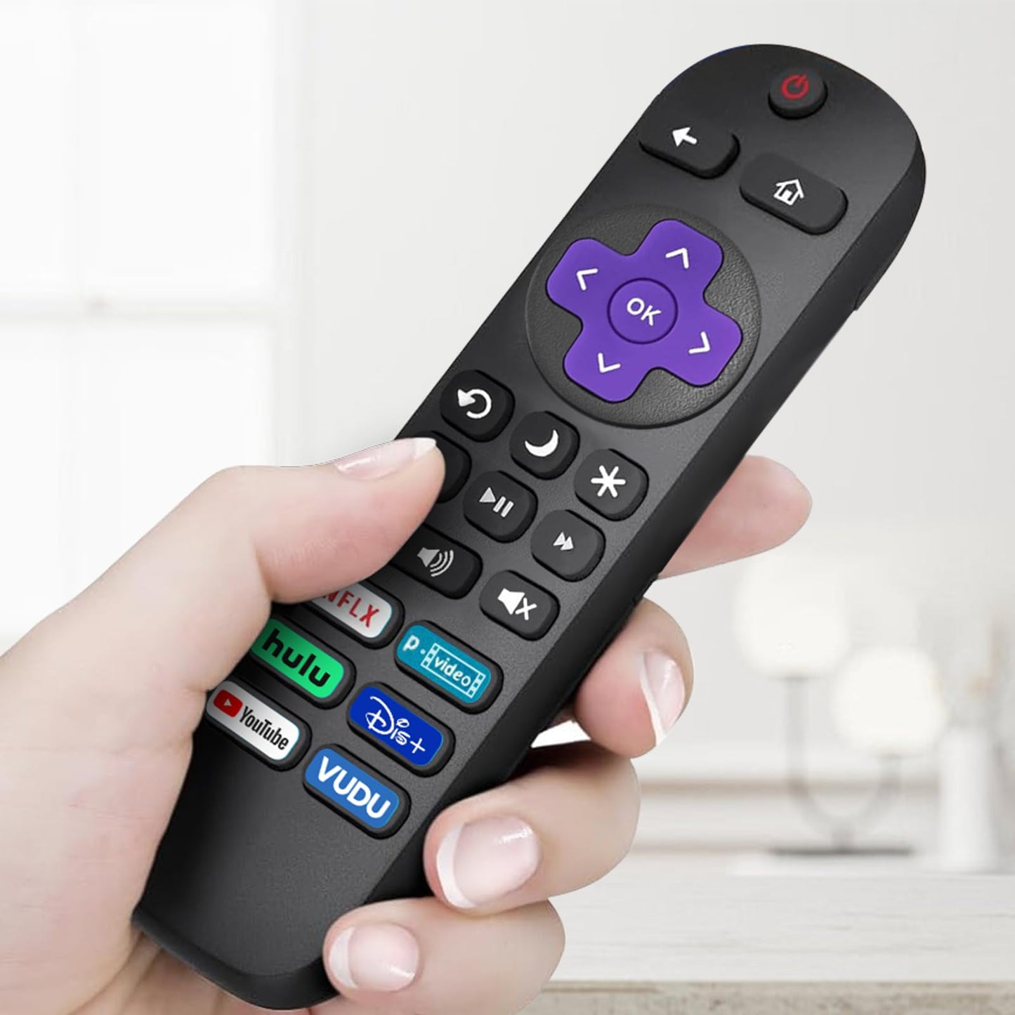 2 Pack Replacement Remote Control Only for Roku TV, Compatible with TCL Roku/Hisense Roku/Onn Roku Series Smart TVs (Not for Roku Stick, Box or