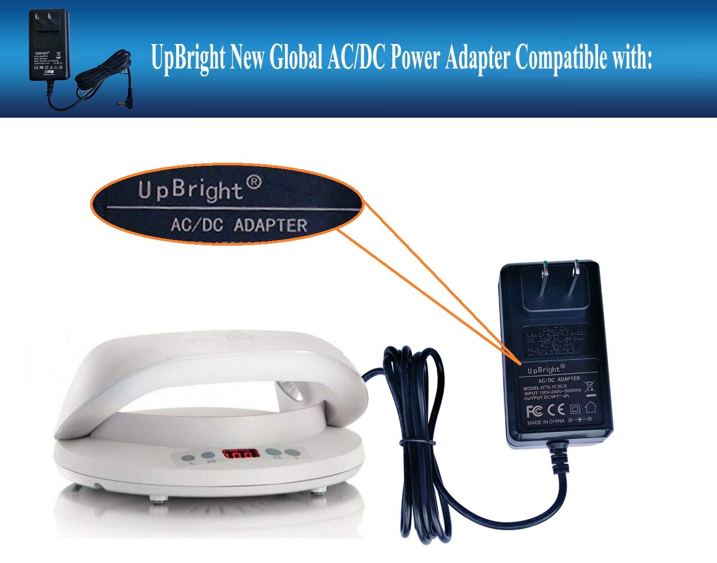 UpBright 36V AC/DC Adapter Compatible with Model YS35-3601000U CND LED Light Lamp Dryer 9200 09200 90200 C09200 JP3600 GM-769323 36V1A CND C LED 3C…