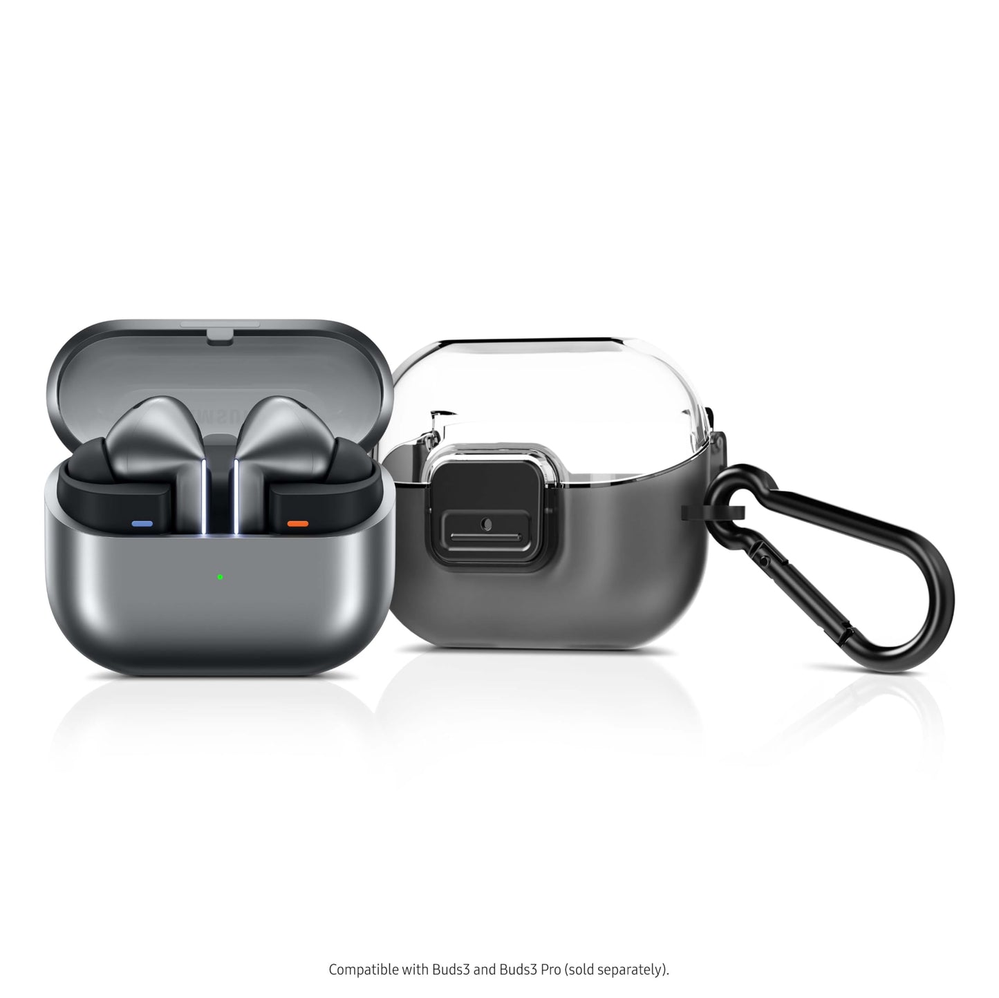 Samsung Galaxy Buds 3/Buds 3 Pro Clip Case with Carabiner, Hard Shell Earbud Protection, Secure Snap Closure, Clips to Bag, Belt Loop, US Version