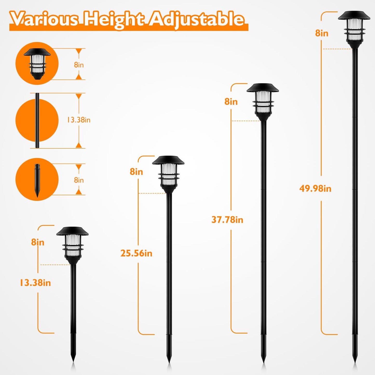 ZOOHAR Solar Pathway Flame Lights - Outdoor Solar LEDs with Metal Construction, Waterproof, Perfect for Gardens, Pathways, Patio, Balcony & Pool, 2
