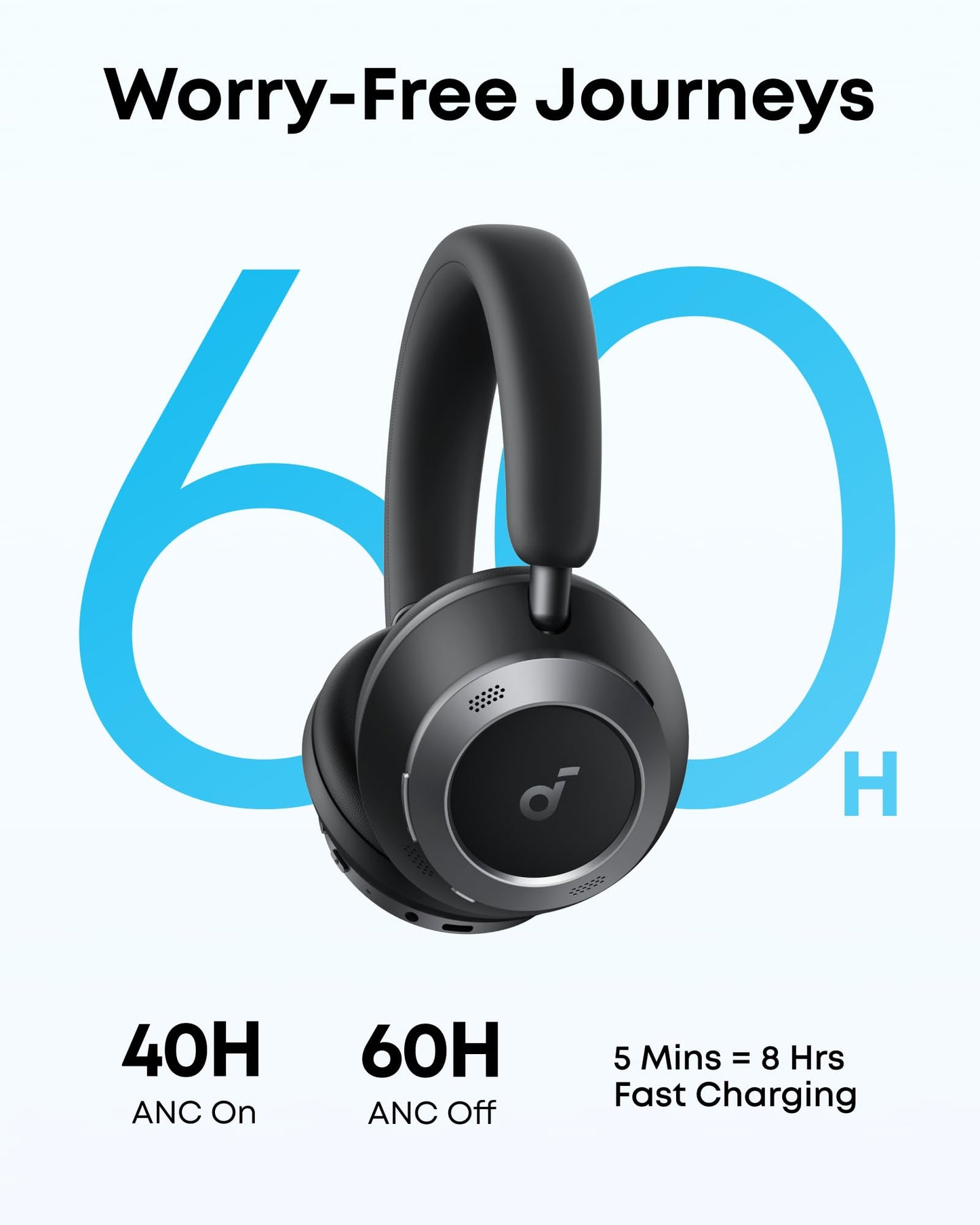 Soundcore Space One Pro, FlexiCurve Over-Ear Headphone, Adaptive Active Noise Cancelling Headphones Driven by 6 Mics, 60H Lossless Audio, Ultra-Fast…