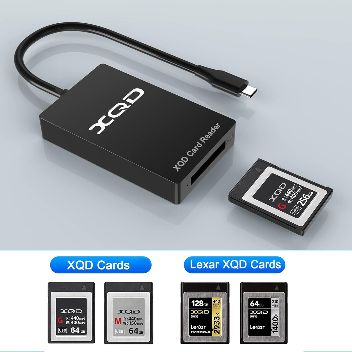 XQD Card Reader - 5Gbps USB C XQD Memory Card Reader Adapter Compatible with G/M Series USB Mark Xqd Card, Lexar 2933x/1400x USB Mark XQD-Card
