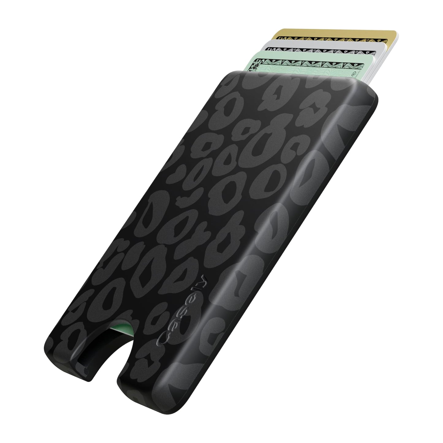 Casely MagWallet | Into the Wild | Black Leopard | Slim Wallet Card Holder | Compatible with MagSafe | Soft-Touch Hard Silicone | Holds Up to 3 Cards