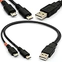 Micro USB Cable Y Splitter USB 2.0 A to Dual Micro B Power Enhancer Hub Adapter 1 Male to 2 Male Android Extension Code Syncing and Charging Two