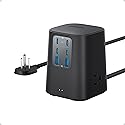 Anker Desktop Charger, 9-in-1 Power Strip with 300J Surge Protector, 5ft Flat Plug Extension Cord with Multiple Devices, 100W USB C Charger with 3 AC