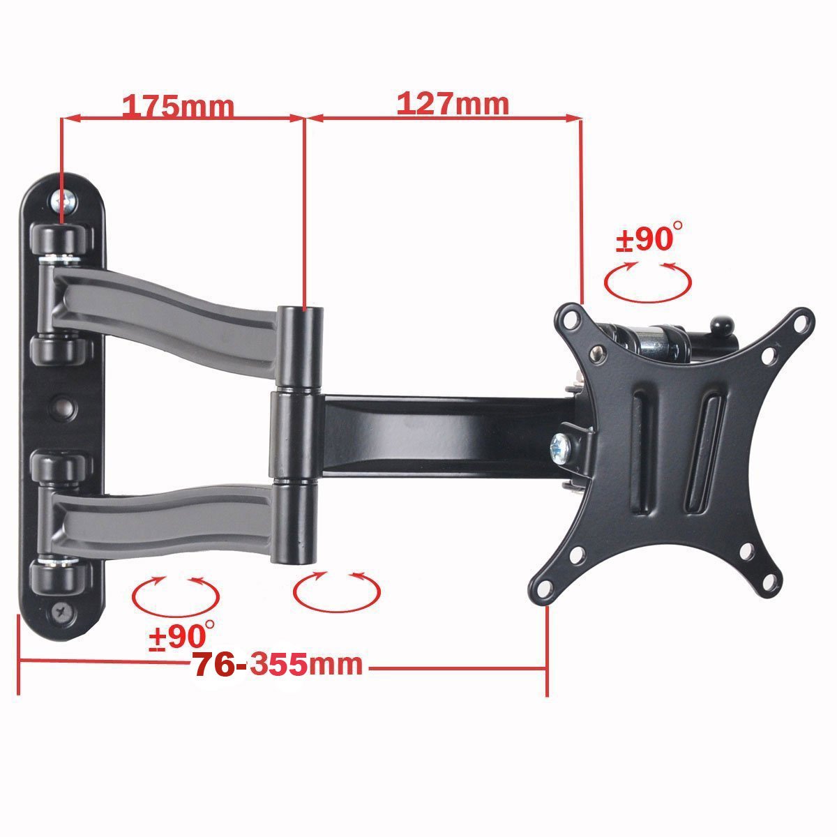 VideoSecu Swing Arm TV Wall Mount Bracket for Toshiba 19SL410U 19L4200U 24SL410U 24L4200U 24SLV411U 24V4260U LED LCD Flat Panel Screen TV ML15B A28