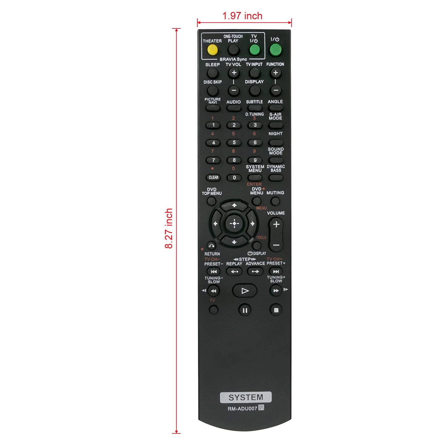 New RM-ADU007 Relaced Remote fit for Sony DAV-HDX274 DAV-HDX275 DAV-HDZ273 HCDHDX277 HCD-HDX287WC DAV-HDX475 HCD-HDX275 HCD-HDX576 HCD-HDX475