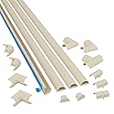 D-Line 13.12ft Cord Hider Kit, Patented Cable Cover, Hide Wires on Wall, Channel for TV Mount Cords, Raceway Wire Hiders, Paintable, Adhesive, Half