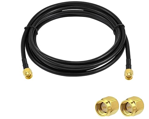 POBADY SMA Male to SMA Male Pigtail Cable WLAN Antenna Cable RG58 10ft/3M for WiFi Wireless Network 2G 3G 4G Antenna Router GSM Bluetooth WLAN LAN