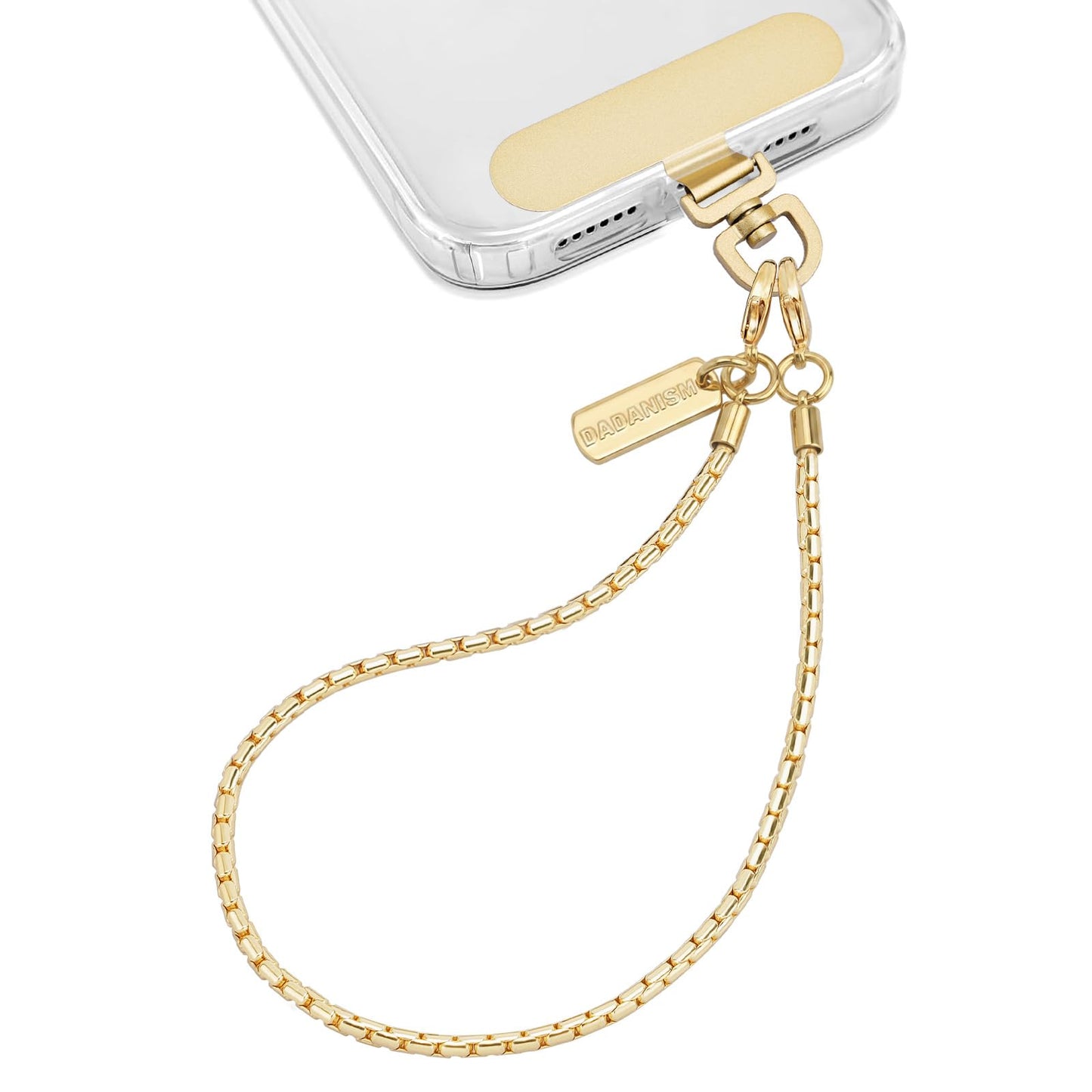 Dadanism Phone Wrist Strap Metal Phone Chain Wristlet Strap, Detachable Cellphone Lanyard Wrist with Tether Tab, Hands-Free Phone Charm for Women