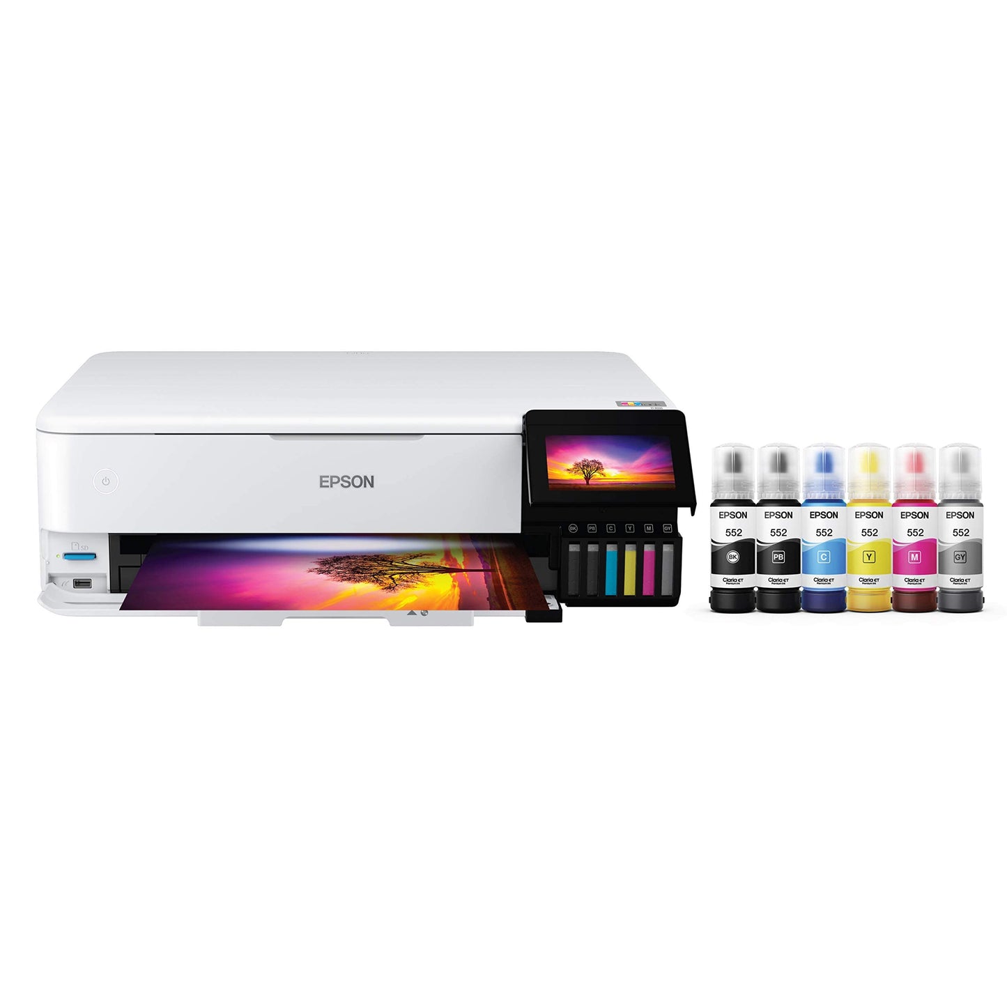 Epson EcoTank Photo ET-8550 Wireless Wide-Format Color All-in-One Supertank Printer with High Resolution Scanner, Ethernet, USB, and Color Touchscreen