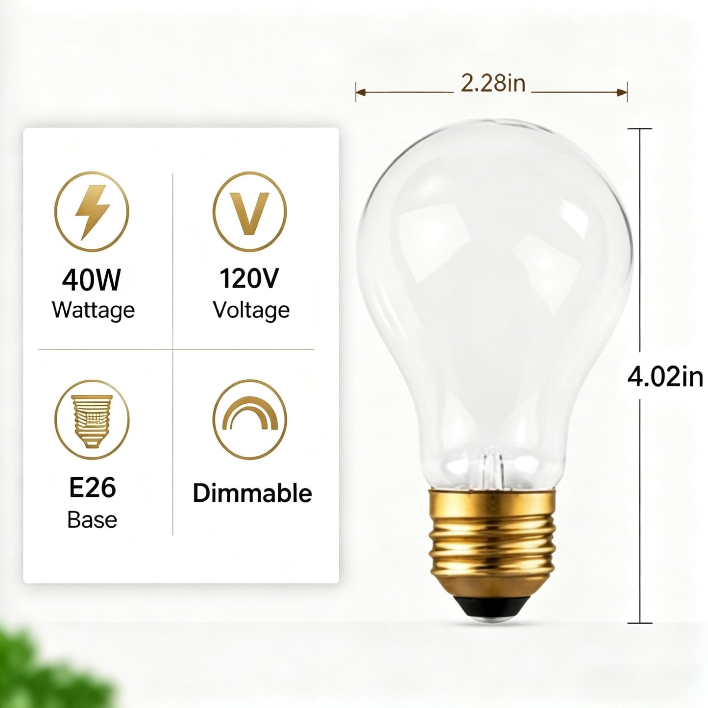 FMLAD 40 Watt Incandescent Light Bulbs, E26 A19 Stepless Dimming Light Bulbs 400lm, 3000K Soft Warm White, Vintage Frosted Light Bulb for Home (6