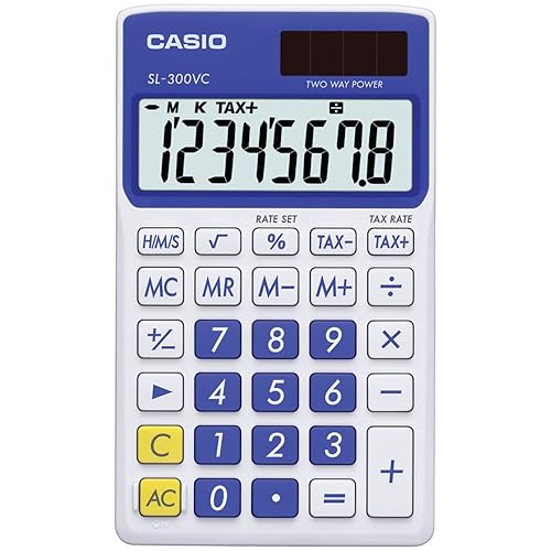 Casio Sl300Vcbesih Solar Wallet Calculator With 8-Digit Display (Blue)