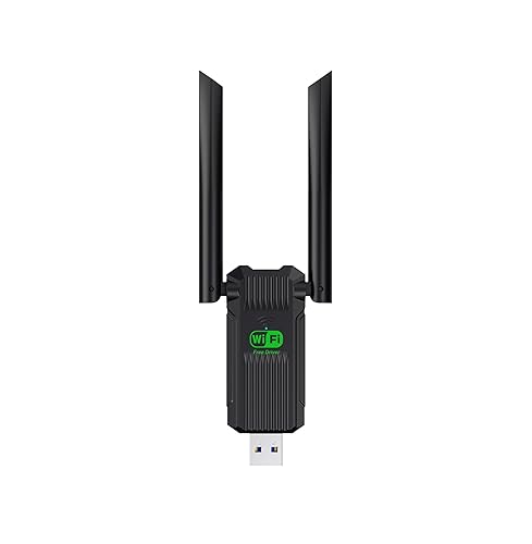 WiFi Adapter for Desktop PC,1300Mbps WiFi USB 3.0 Dual Band 5G/2.4G Wireless Network Adapter for Desktop Laptop PC, Dual 2dBi Antennas,Supports