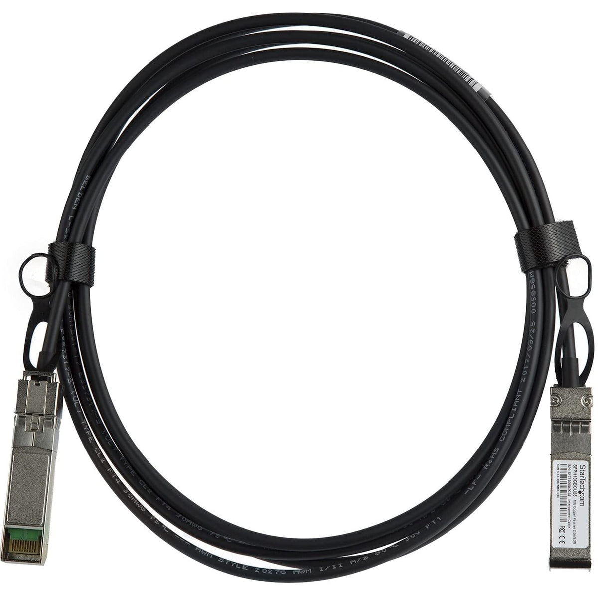 StarTech.com Cisco SFP-H10GB-CU2-5M Compatible 2.5m 10G SFP+ to SFP+ DAC Twinax - 10GbE SFP+ Copper DAC 10Gbps Low Power Passive Transceiver Module
