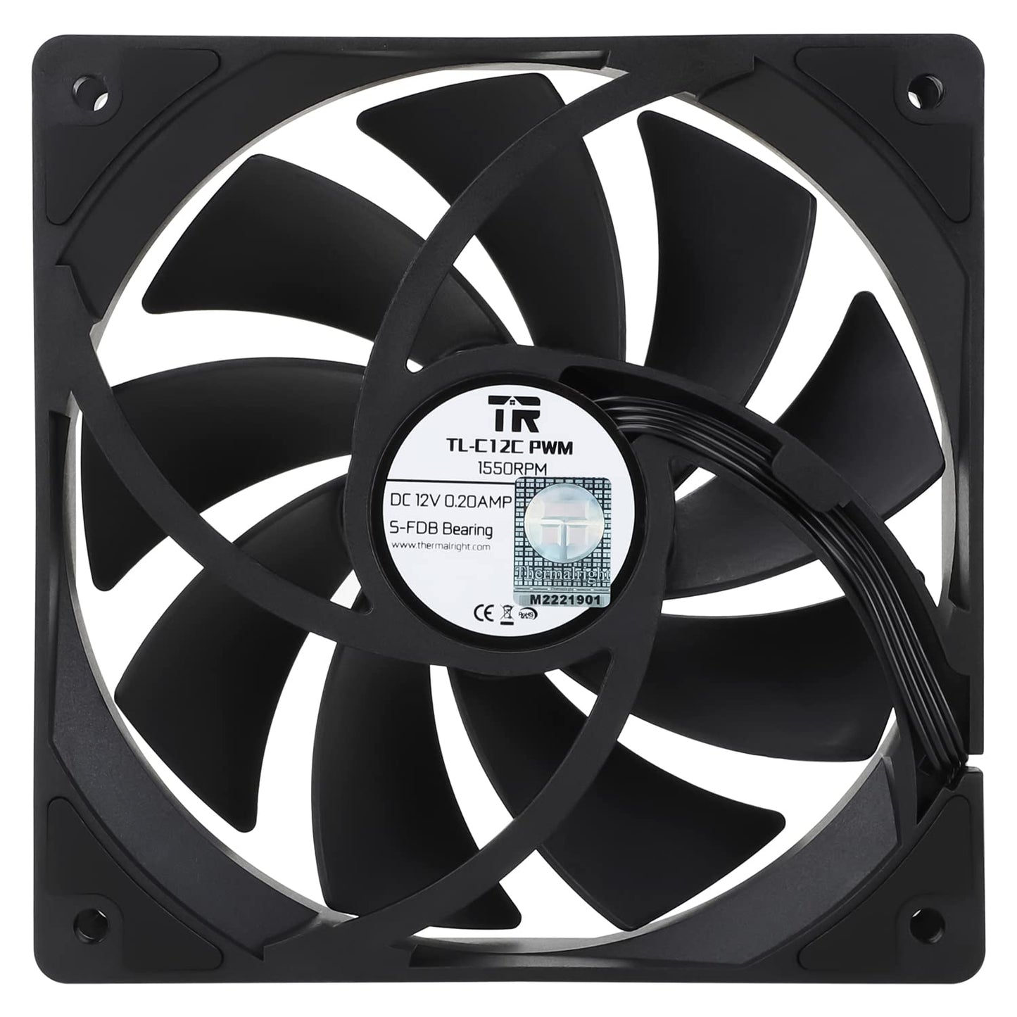 Thermalright TL-C12C X3 CPU Fan 120mm Case Cooler Fan, 4pin PWM Silent Computer Fan with S-FDB Bearing Included, up to 1550RPM Cooling