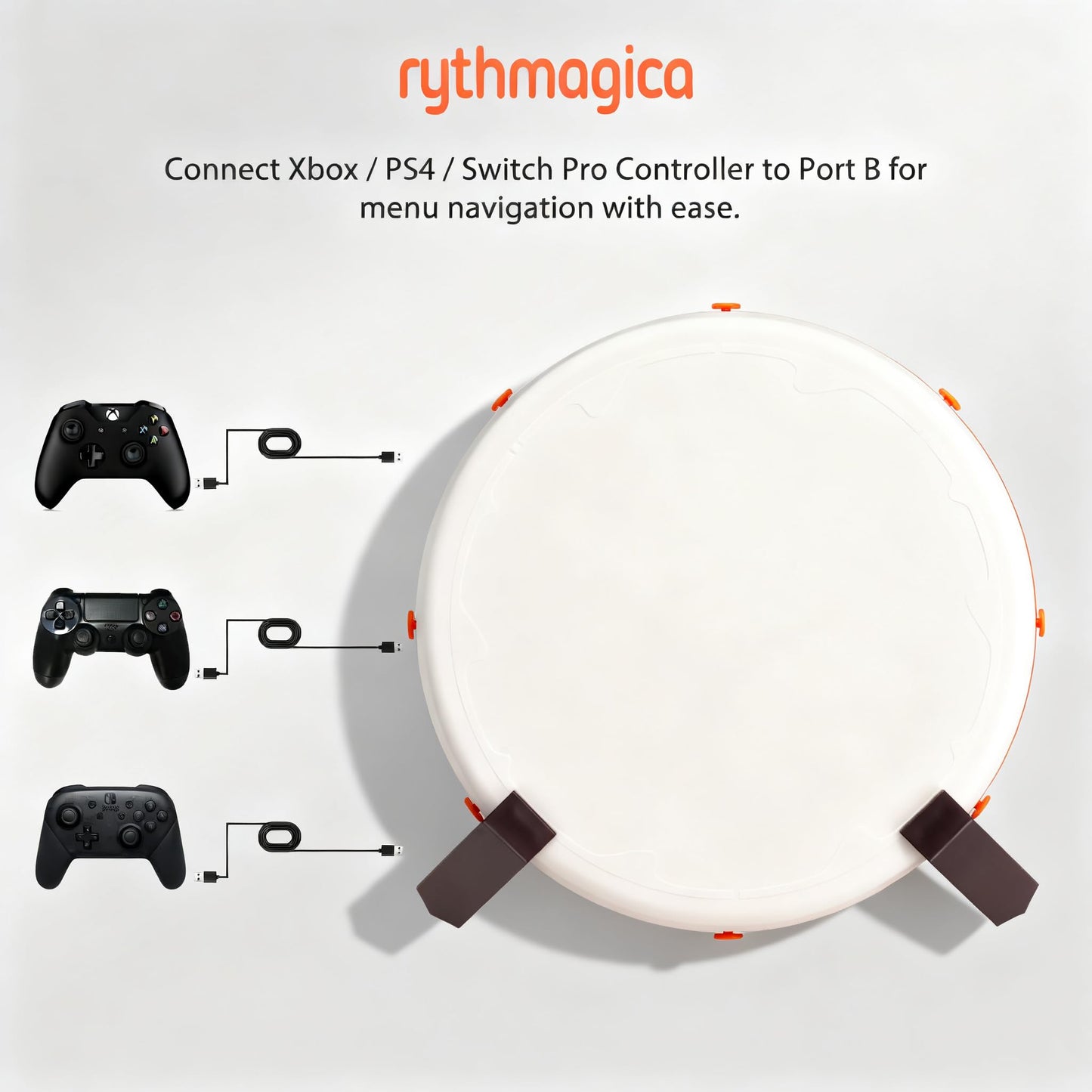 TDC10 Smart Pro Taiko Drum Controller Tatacon for NS Switch, Xbox X/S, PS4,PC, Less Noise, High Sensitivity, Precise Note Registration, Arcade Level