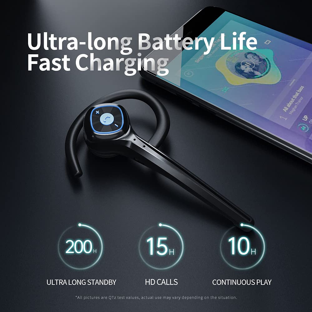 AYI Wireless Bluetooth Earpiece Headphone Dual Noise Cancelling Mic Painless Open-Ear Handsfree Headset Stereo Sound Left/Right Changeable Earhook