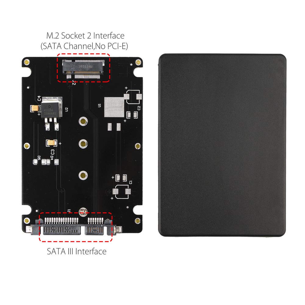 axGear 2.5 Inch SATA to M2 NGFF SSD Enclosure Converter Internal / External Adapter M.2