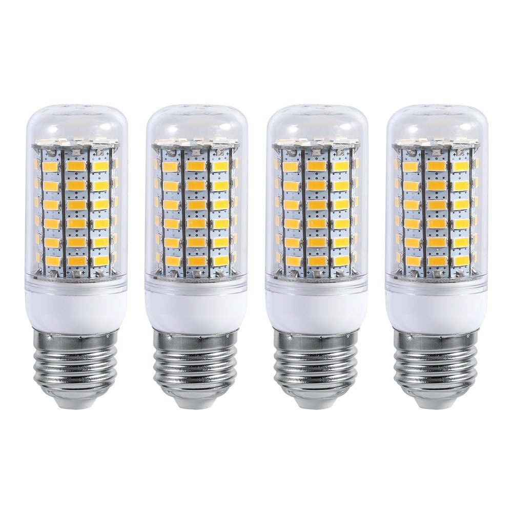 Yosoo 4Pcs E27 220V LED Light, 10W Ceiling Pendant Lamp Light Bulb Replacement, for Home, Kitchen, Bedroom, Bathroom (Warm White 2800-3500K)