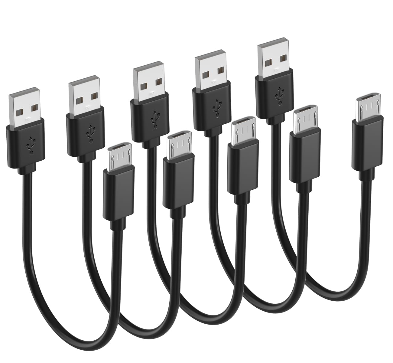 Short Micro USB Cable 1ft, 12 inch Fast Android Charger Cord for Samsung Galaxy,Fire Stick,Power Bank,Moto,MP3,PS4,Chromecast,Micro USB Charging Cable