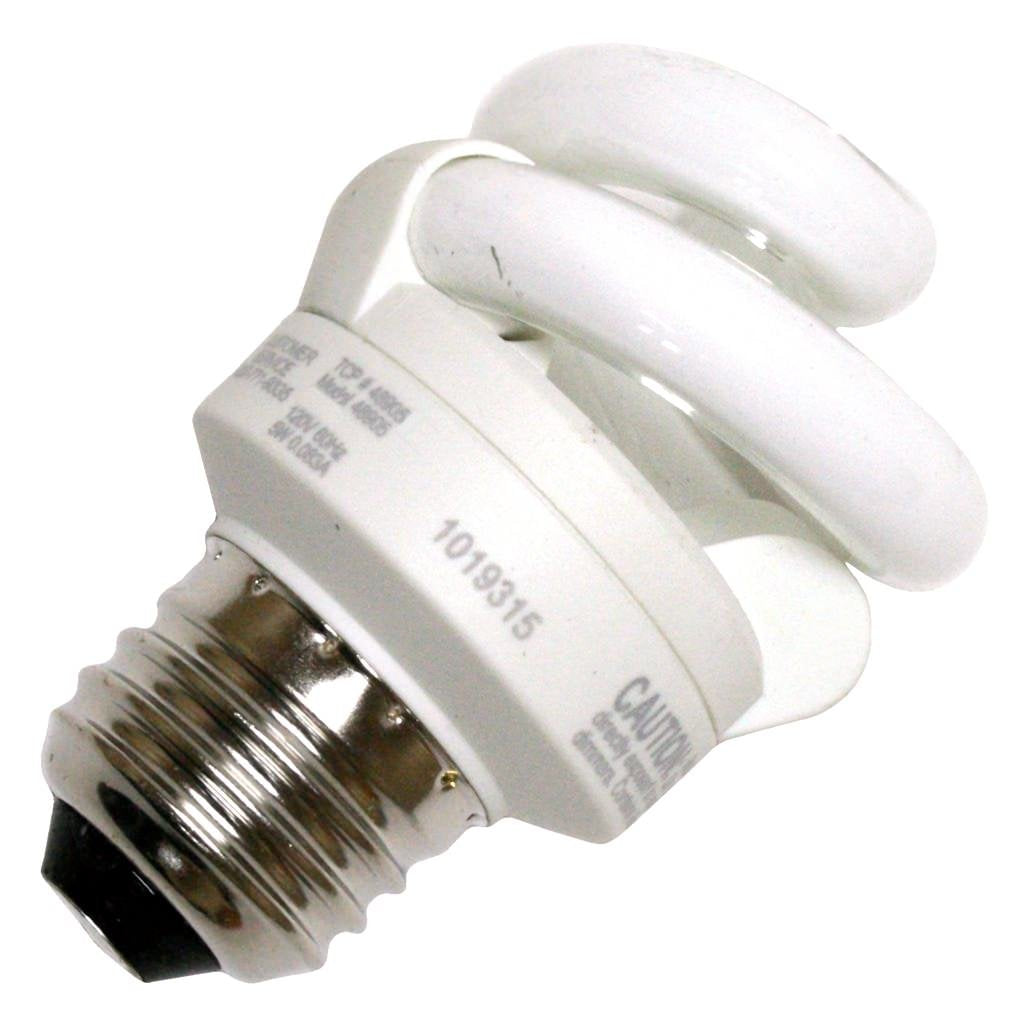 TCP 48905-30K - 5 Watt CFL Light Bulb - Compact Fluorescent - - 20 W Equal - 3000K Warm White - 82 CRI - 35 Lumens per Watt - Min. Start Temp. - 20