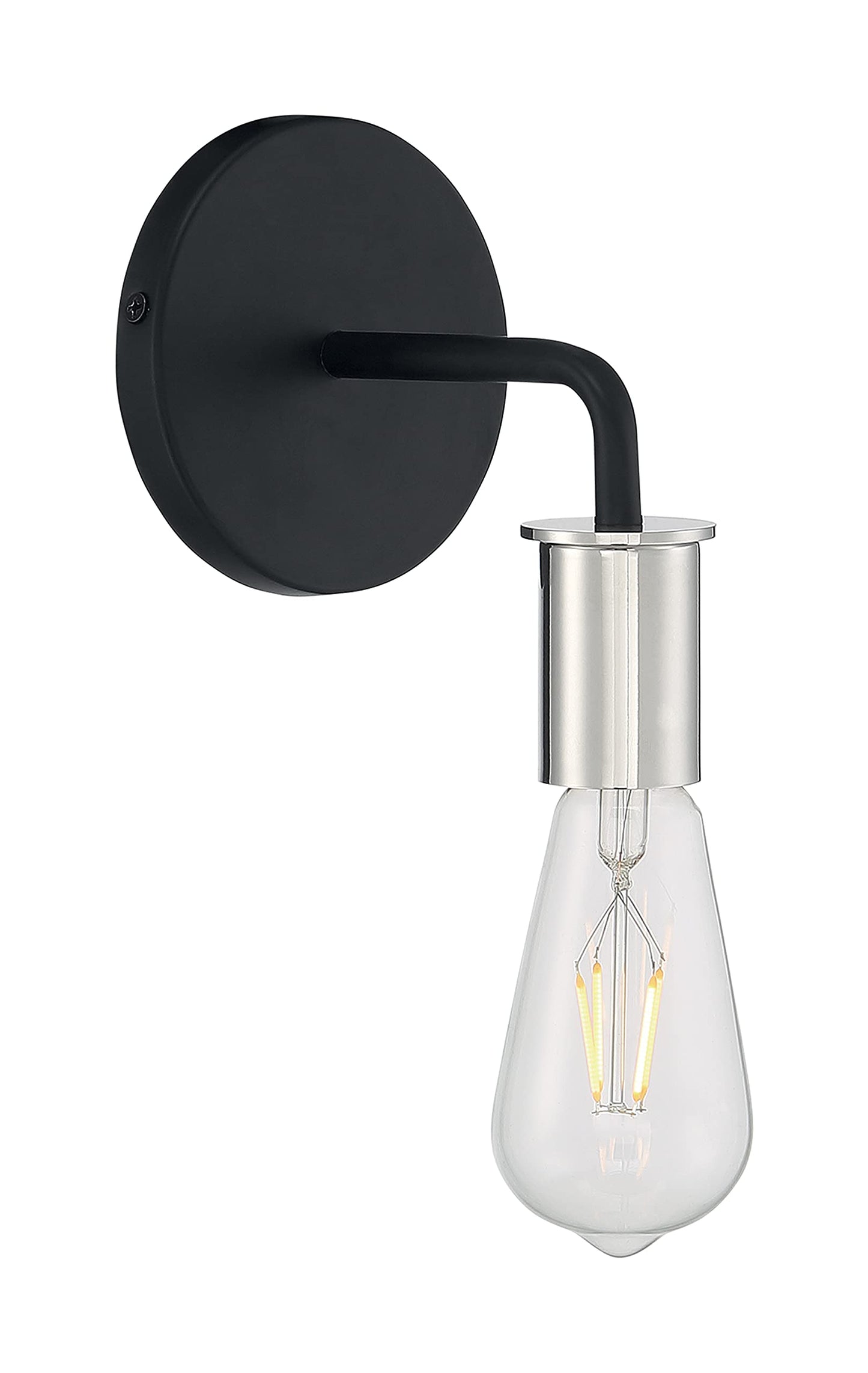 Nuvo Lighting 60-7351 Transitional One Light Wall Sconce from Ryder Collection in Black Finish,
