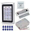 HFeng Full Kit Door Access Control System 125KHz RFID Keypad Reader Metal Case + 180KG Electromagnetic Lock + DC12V 3A Power Supply Controller + Door
