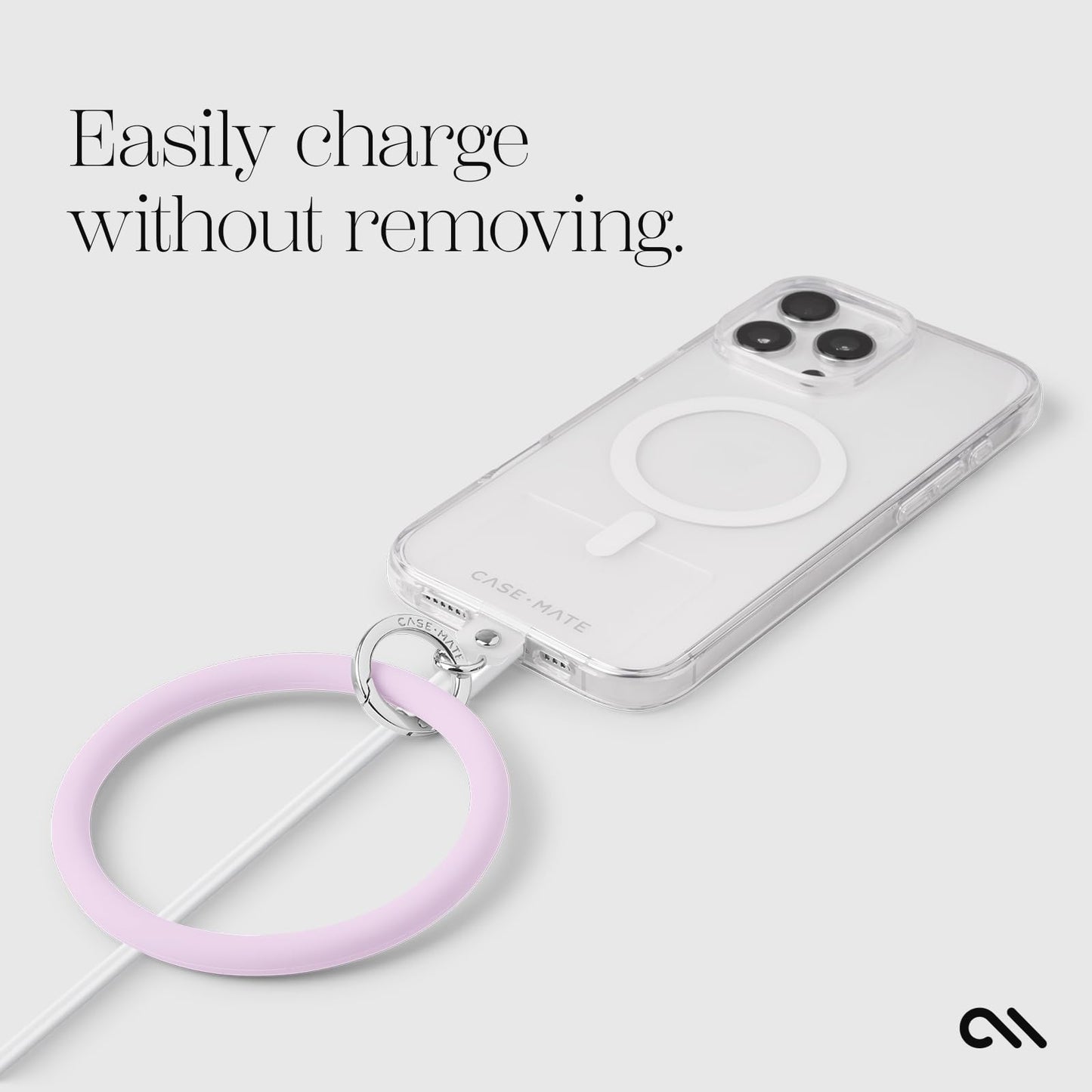 Case-Mate Phone Charm Bangle Bracelet - Detachable Wristlet Keychain for Women - Hands-Free iPhone Wrist Strap with Tether Tab - Key Ring Bracelet