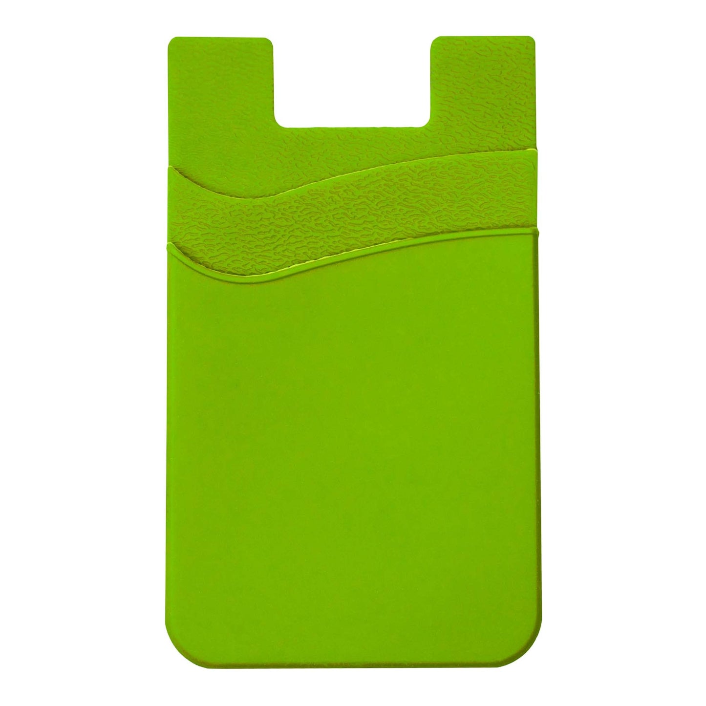 Nuke Armor Silicone Phone Card Holder Double Slot Pocket, Stick On Wallet, Adhesive Credit Card Pouch, Compatible with iPhone & Samsung Galaxy - Neon