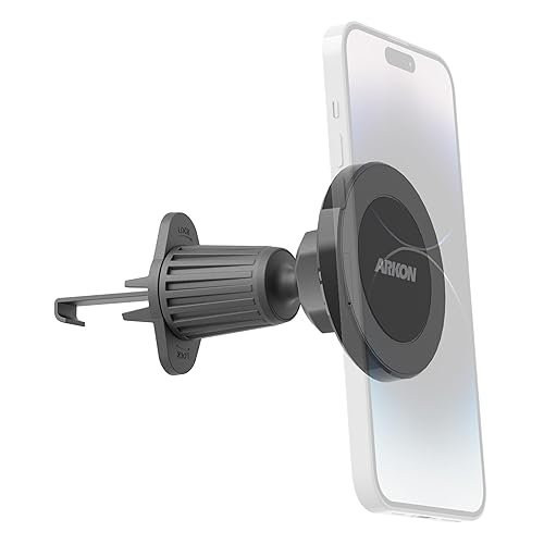ARKON Mounts Car Vent Phone Mount | 20 Powerful Magnets | Quick 360° Rotation | Stable Vent Mount | Magnetic Phone Holder for Car | Compatible