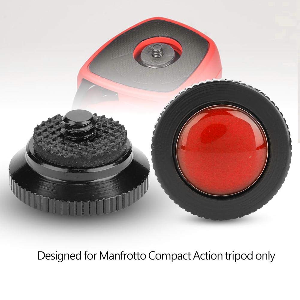 Acouto Quick Release Plate Mini Aluminium Alloy Camera Round Quick Release Plate Head 1/4 inch Screw for Compact Action Tripod Mounts Clamps Red