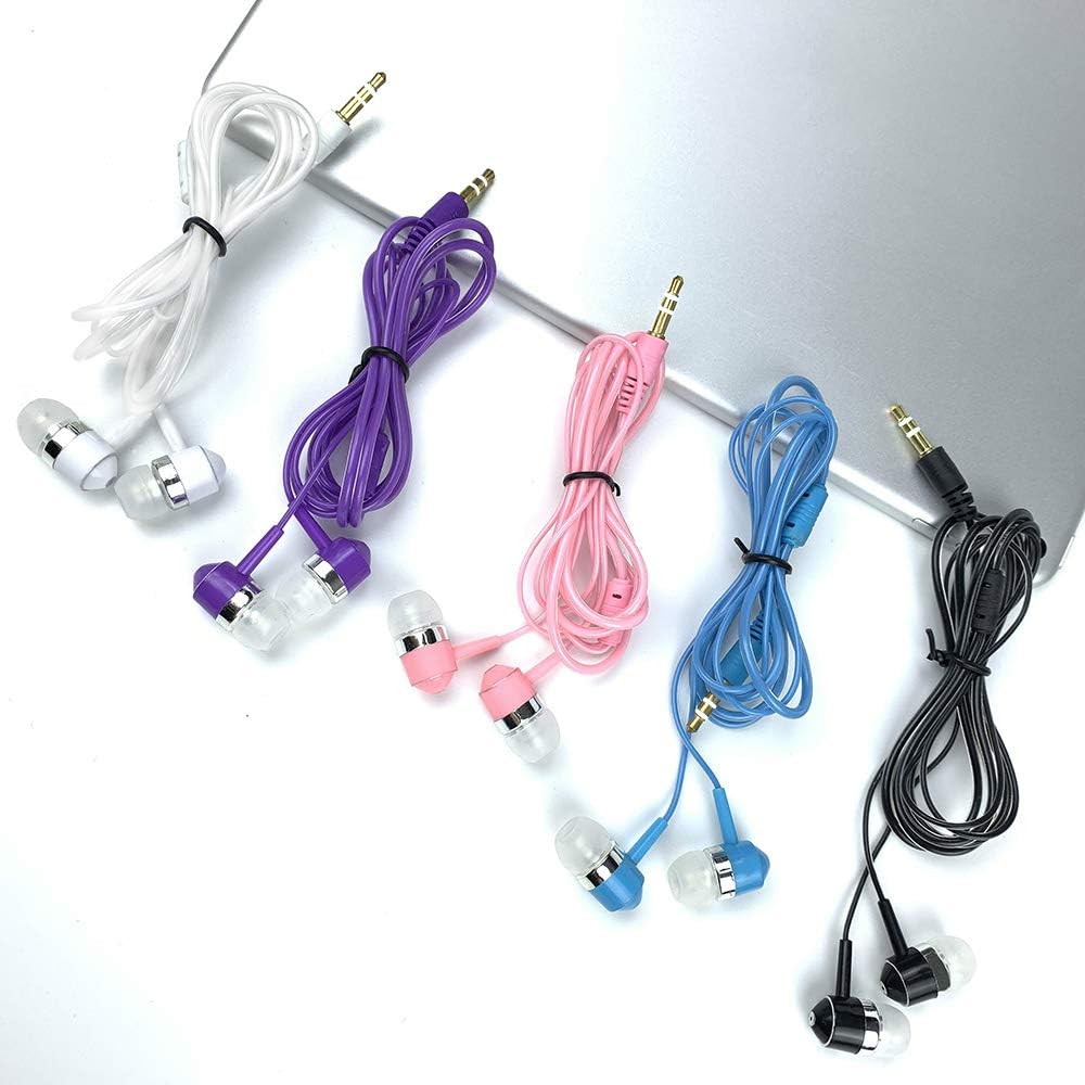 ZXFYE Wired Earbuds Bulk Wired Earphones Mixed Colors 10 Packs Compatible with iPhone Smartphone Computer Laptop MP3 School Classroom 3.5mm