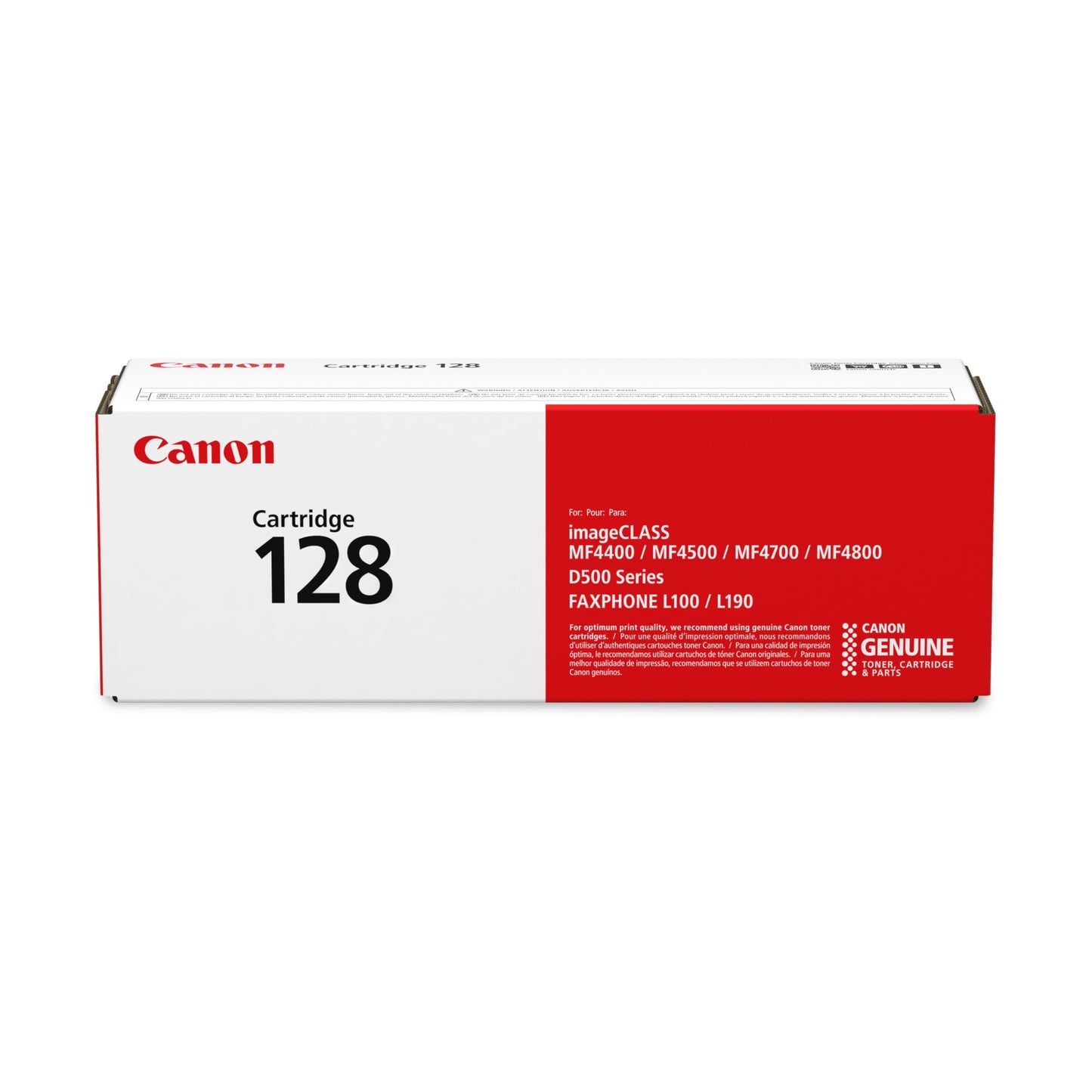 Canon Genuine 128 Black Toner Cartridge Compatible with MF4450, MF4770n, MF4570 Series, MF4800 Series, D530, D550, L100, L190