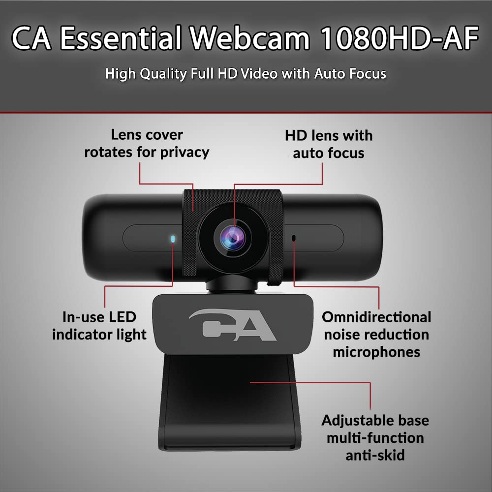 Cyber Acoustics WC-2000 1080p Webcam, Auto-Focus, Privacy Shutter
