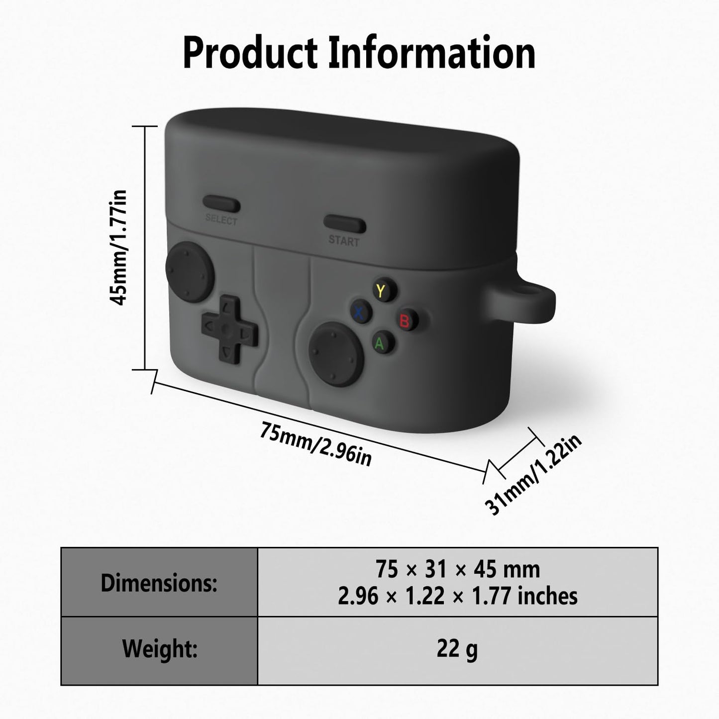 Geiomoo Funny Silicone Cover for Sony WF-1000XM6 Case, Cartoon Game Design with Carabiner (Dark Gray)