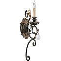 Quorum 5357-1-44 Crystal Accents One Light Wall Mount from Rio Salado Collection in Bronze/Dark Finish,